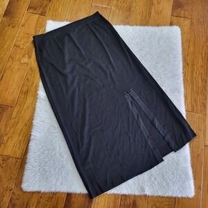 Exclusively Misook Maxi Midi Skirt Women's Plus 1X Black  Pull On Side Slit